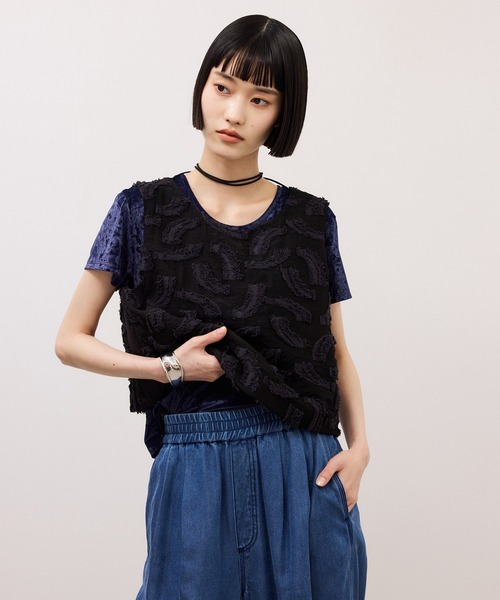 ADAM ET ROPE'（アダムエロペ）の「ジャガードタンクブラウス（シャツ/ブラウス・レディース・ブラック系その他/ベージュ系その他2・FREE）」の4枚目の写真