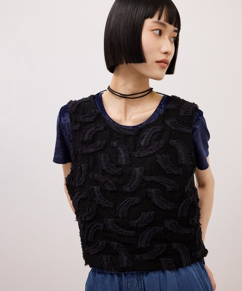 ADAM ET ROPE'（アダムエロペ）の「ジャガードタンクブラウス（シャツ/ブラウス・レディース・ブラック系その他/ベージュ系その他2・FREE）」の3枚目の写真