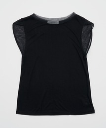 【SELECT】Sheer switching T-shirt/シアドッキングノースリーブTシャツ