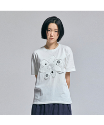 AWESOME STUDIO（オーサムスタジオ）の「フラワーパッチワーク半袖Tシャツアイボリー（Tシャツ/カットソー）」
