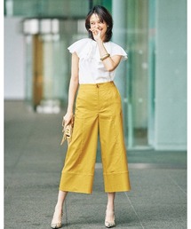 艶ストレッチリネン・ワイドパンツ
