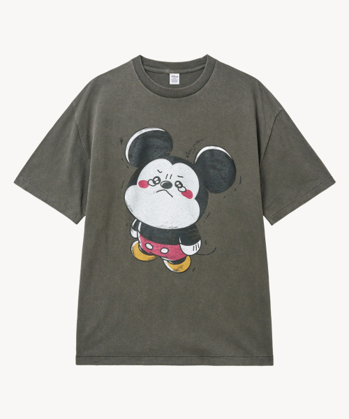 VTWO(ブイツー)の「フェイドウォッシングクライング_ミッキー_ Tシャツ (チャコール)(Tシャツ/カットソー・レディース・その他・LARGE/MEDIUM)」の1枚目の写真