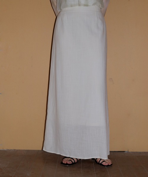 cheriella(シェリエラ)の「【cheriella】スラブシアーナロースカート SLUB SHEER NARROW SKIRT(スカート・レディース・アイボリー/チャコールグレー・FREE)」の19枚目の写真