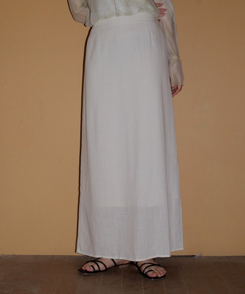 cheriella(シェリエラ)の「【cheriella】スラブシアーナロースカート SLUB SHEER NARROW SKIRT(スカート・レディース・アイボリー/チャコールグレー・FREE)」の20枚目の写真