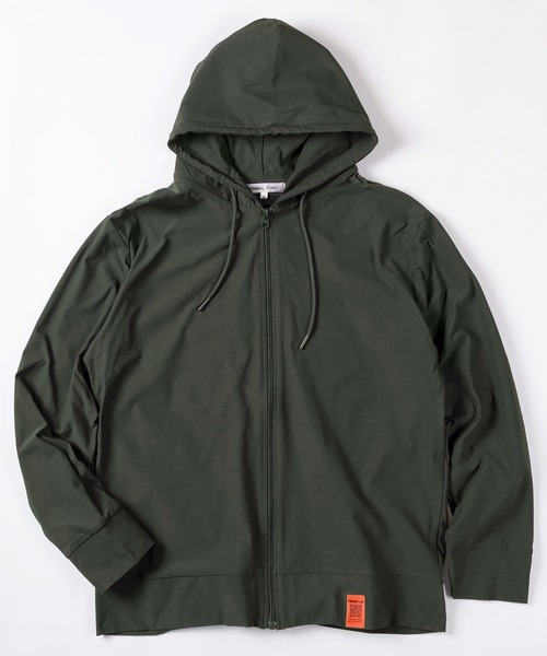 make a ray!(メイク ア レイ!)の「【83】COOL&DRY ストレッチ マルチファンクション ジップパーカー/速乾/接触冷感/UVカット/ユニセックス/レディース/メンズ【セットアップ可能】(パーカー・メンズ・チャコールグレー/ネイビー/オリーブ/ブラック・L/XL/M)」の3枚目の写真