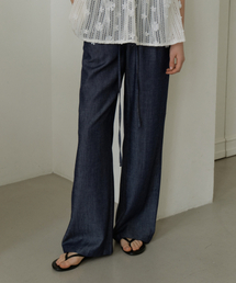 GIR WIDE DENIM LIKE PANTS BLUE