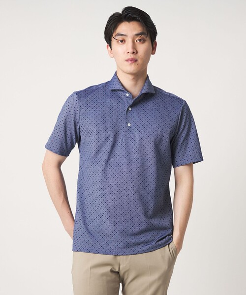A DAY IN THE LIFE UNITED ARROWS(アデイインザライフユナイテッドアローズ)の「コモンプリント カッタウェイカラー ポロシャツ<A DAY IN THE LIFE>(ポロシャツ・メンズ・ライトブルー/ロイヤルブルー・M/XL/L)」の1枚目の写真