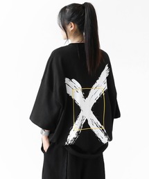 minsobi | 【バックブラシアート】 Xグラフィック スクエアフレーム スーパービッグTシャツ(ユニセックス)(Tシャツ/カットソー)