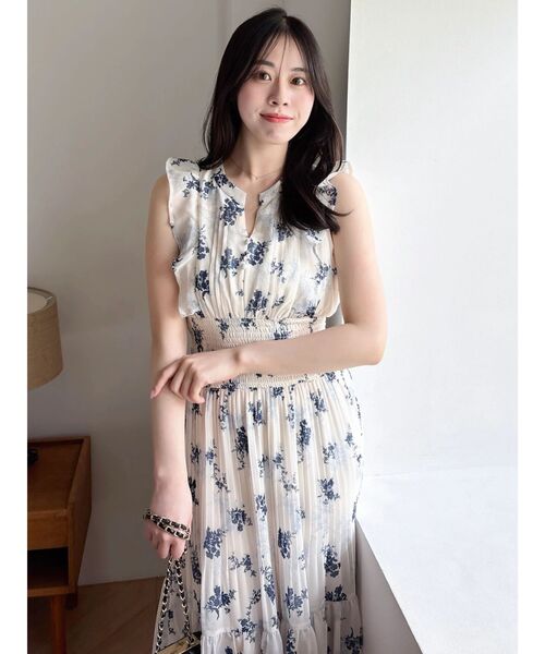 dazzlin（ダズリン）の「プリーツフラワーシフォンワンピース（ワンピース・レディース・ピンク/ブラウン/オフホワイト・SMALL/MEDIUM）」の15枚目の写真