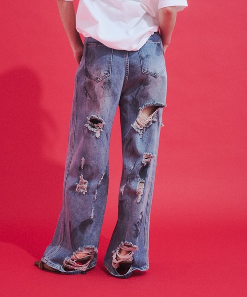 GAB GAB(ガブガブ)の「Distressed Baggy Denim/ダメージバギーデニム(デニムパンツ・レディース・ブルー・MEDIUM/SMALL)」の14枚目の写真