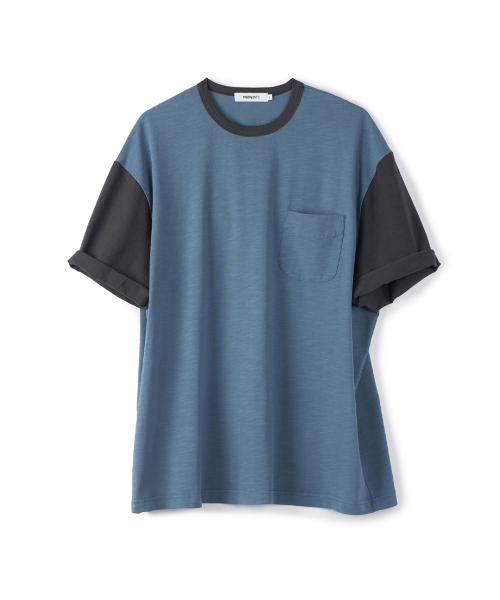 PARTIMENTO(パルティメント)の「カラーブロックT ダスティブルー(Tシャツ/カットソー・メンズ・その他・LARGE/MEDIUM)」の1枚目の写真