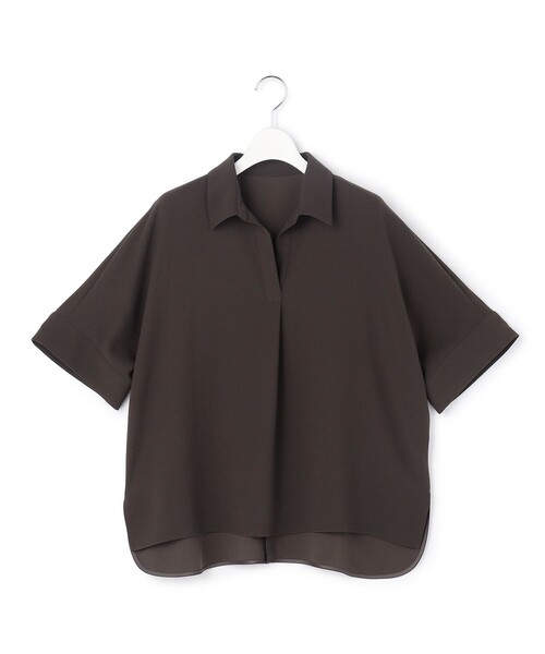 23区 S（ニジュウサンクチイサイサイズ）の「ストレッチジョーゼット スキッパーネック ブラウス（シャツ/ブラウス・レディース・ベージュ系/ネイビー系/ダークブラウン系・32）」の13枚目の写真