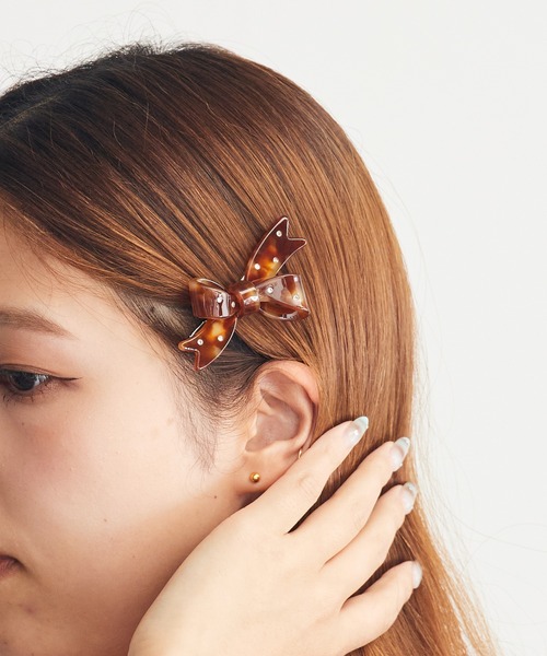 TRESSE/トレス Maison bijou ruban clip grand リボン ラインストーン