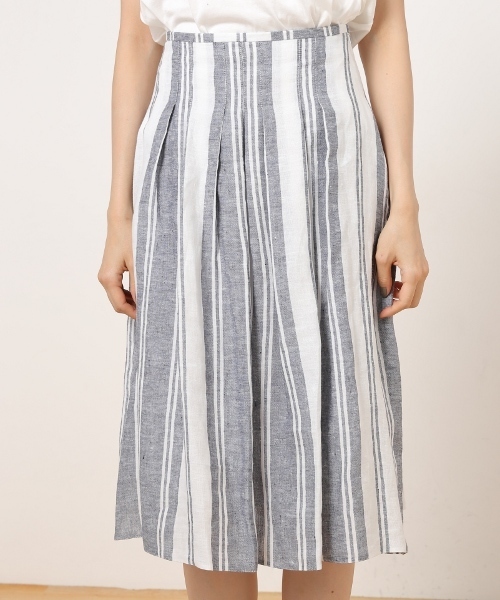 Spick & Span(スピックアンドスパン)の「【O'NEIL OF DUBLIN】ストライプソフトプリーツスカート◆(スカート・レディース・ネイビー/ブラウン/グリーン・MEDIUM/SMALL/X-SMALL)」の8枚目の写真