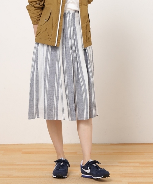 Spick & Span(スピックアンドスパン)の「【O'NEIL OF DUBLIN】ストライプソフトプリーツスカート◆(スカート・レディース・ネイビー/ブラウン/グリーン・MEDIUM/SMALL/X-SMALL)」の10枚目の写真