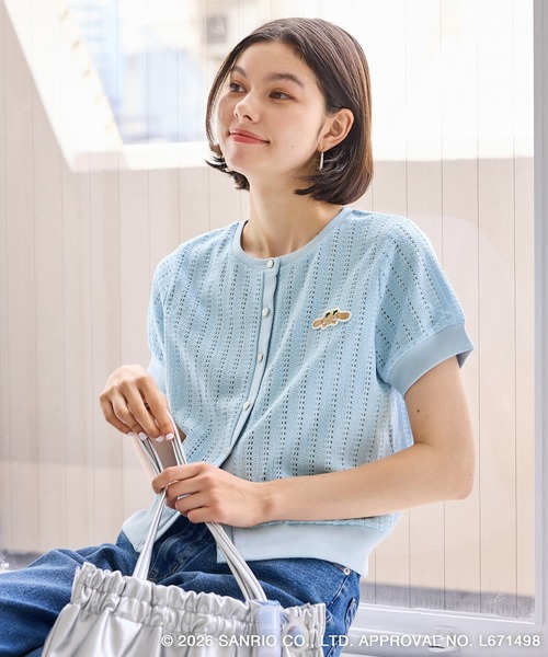ハローキティコラボ(ハローキティコラボ)の「【サンリオキャラクターズ×ROPE' PICNIC】透かしカットソーカーディガン/リンクコーデ(カーディガン/ボレロ・レディース・ブルー系その他4/ホワイト系その他/イエロー・FREE)」の14枚目の写真