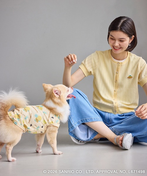 ハローキティコラボ(ハローキティコラボ)の「【サンリオキャラクターズ×ROPE' PICNIC】透かしカットソーカーディガン/リンクコーデ(カーディガン/ボレロ・レディース・ブルー系その他4/ホワイト系その他/イエロー・FREE)」の16枚目の写真