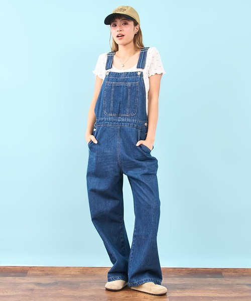 anap mimpi(アナップミンピ)の「ベーシック デニム オーバーオール(サロペット/オーバーオール・レディース・ブルー・F)」の10枚目の写真