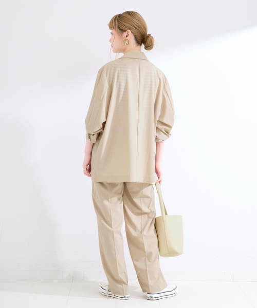 B.C STOCK（ベーセーストック）の「手洗い可 / 接触冷感 / UVケア / SUUSUU ジャケット（テーラードジャケット・レディース・ベージュ/ブラック・FREE）」の8枚目の写真