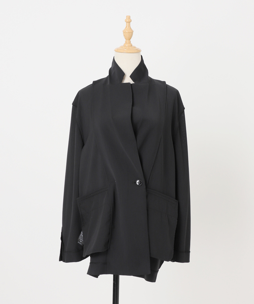 B.C STOCK（ベーセーストック）の「手洗い可 / 接触冷感 / UVケア / SUUSUU ジャケット（テーラードジャケット・レディース・ベージュ/ブラック・FREE）」の21枚目の写真