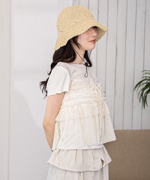 2ピースセットチュールキャミ付きTシャツ