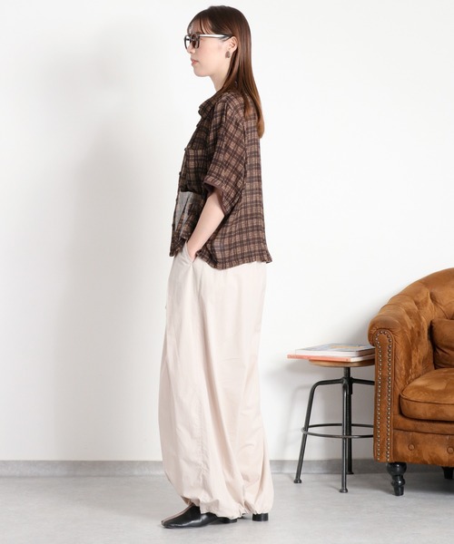 cepo(セポ)の「〈セットアップ対応〉シアープリーツチェックシャツ(シャツ/ブラウス・レディース・ブラック系その他/ブラウン系その他・M)」の9枚目の写真