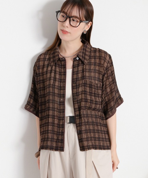 cepo(セポ)の「〈セットアップ対応〉シアープリーツチェックシャツ(シャツ/ブラウス・レディース・ブラック系その他/ブラウン系その他・M)」の18枚目の写真