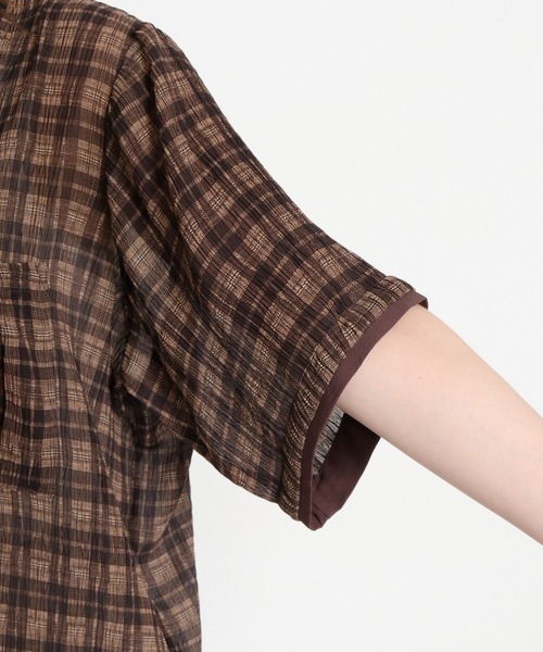 cepo(セポ)の「〈セットアップ対応〉シアープリーツチェックシャツ(シャツ/ブラウス・レディース・ブラック系その他/ブラウン系その他・M)」の21枚目の写真