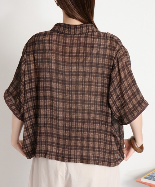 cepo(セポ)の「〈セットアップ対応〉シアープリーツチェックシャツ(シャツ/ブラウス・レディース・ブラック系その他/ブラウン系その他・M)」の16枚目の写真