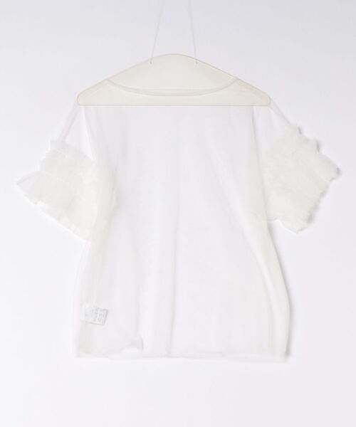 Chiina(チーナ)の「【Chiina】袖フリルシアートップス(Tシャツ/カットソー・レディース・ホワイト/ブラック・FREE)」の10枚目の写真