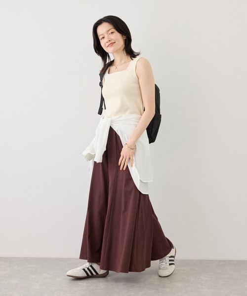 ROPE' PICNIC(ロペピクニック)の「スクエアネックニットタンク/UVカット・接触冷感・イージーケア(タンクトップ・レディース・ブラック/キャメル/キナリ/ブラウン系その他・FREE)」の9枚目の写真