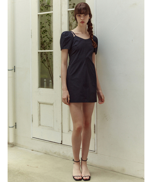 LETQSTUDIO（レチケットスタジオ）の「ミニペーパーストラップドレス、ブラック（ワンピース・レディース・その他・SMALL/MEDIUM）」の2枚目の写真