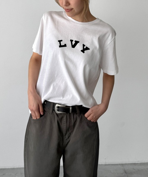 CANAL JEAN（キャナルジーン）の「choice_cnl　LVY Tシャツ（Tシャツ/カットソー・レディース・ネイビー/サックスブルー/チャコールグレー/ホワイト・ONE SIZE）」の2枚目の写真