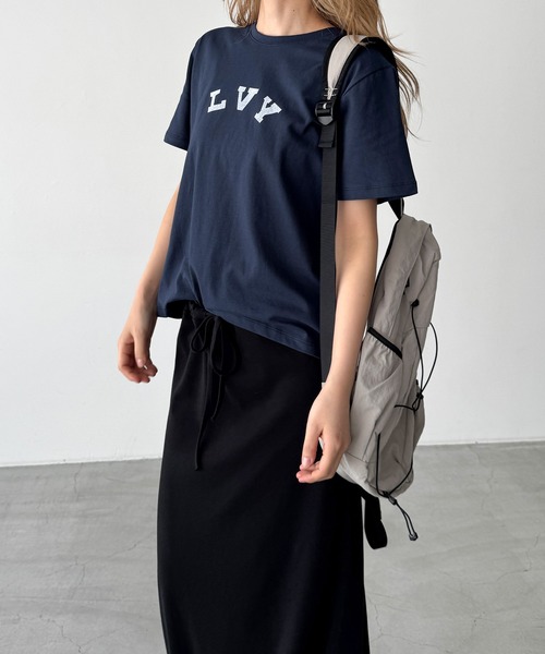 CANAL JEAN（キャナルジーン）の「choice_cnl　LVY Tシャツ（Tシャツ/カットソー・レディース・ネイビー/サックスブルー/チャコールグレー/ホワイト・ONE SIZE）」の8枚目の写真