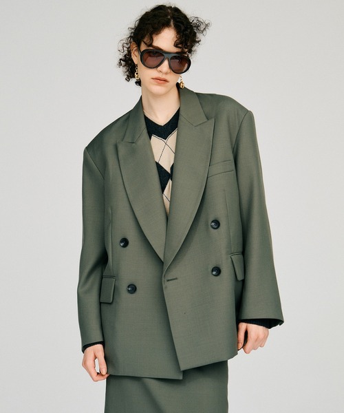 PRANK PROJECT(プランクプロジェクト)の「【2026Autumn Pre-Order】ボクシーダブルジャケット / Boxy Double Jacket(テーラードジャケット・レディース・ブラック/マルチ/カーキ・FREE)」の2枚目の写真