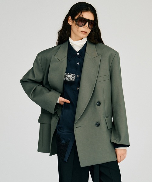 PRANK PROJECT(プランクプロジェクト)の「【2026Autumn Pre-Order】ボクシーダブルジャケット / Boxy Double Jacket(テーラードジャケット・レディース・ブラック/マルチ/カーキ・FREE)」の14枚目の写真