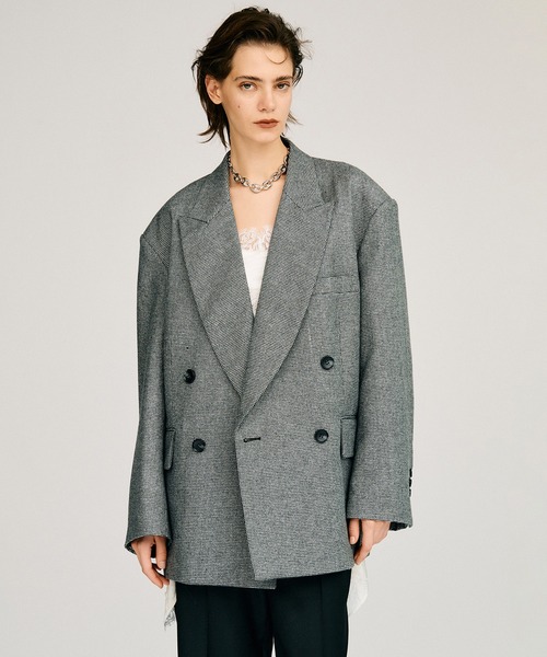 PRANK PROJECT(プランクプロジェクト)の「【2026Autumn Pre-Order】ボクシーダブルジャケット / Boxy Double Jacket(テーラードジャケット・レディース・ブラック/マルチ/カーキ・FREE)」の19枚目の写真