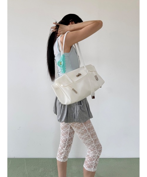 Didot.showroom（ディドット ショールーム）の「ミディ丈フラワーレースレギンス（レギンス/スパッツ・レディース・グレー/アイボリー・FREE）」の7枚目の写真