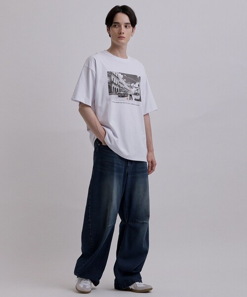 tk.TAKEO KIKUCHI(ティーケータケオキクチ)の「フォト&刺繍Tシャツ(Tシャツ/カットソー・メンズ・ホワイト/グリーン系/ライトグレー・02/04/03)」の6枚目の写真