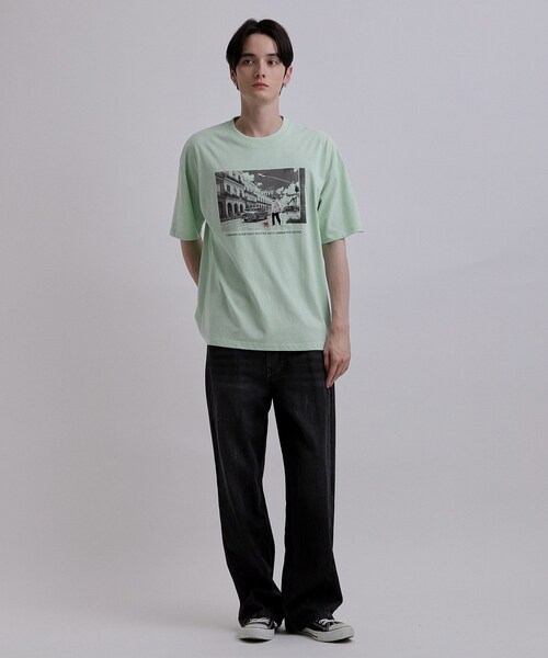 tk.TAKEO KIKUCHI(ティーケータケオキクチ)の「フォト&刺繍Tシャツ(Tシャツ/カットソー・メンズ・ホワイト/グリーン系/ライトグレー・02/04/03)」の14枚目の写真