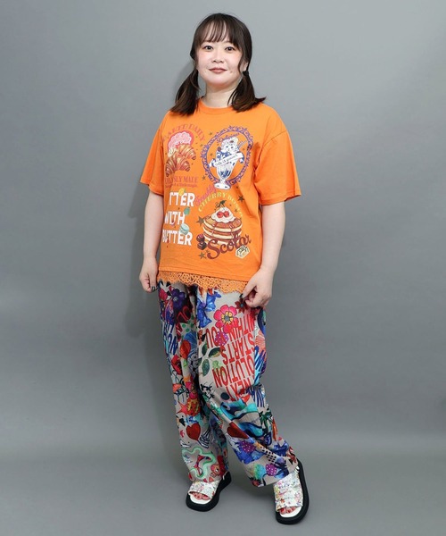 ScoLar(スカラー)の「ScoLar(スカラー) シワ加工 ポップ総柄パンツ(その他パンツ・レディース・チャコールグレー/アイボリー・MEDIUM)」の13枚目の写真
