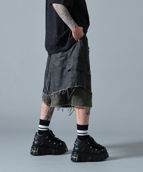 GARDEN TOKYO(ガーデントウキョウ)の「MAVYTH/メヴィス/LAYERED CAMO SHORTS(その他パンツ・メンズ・ブラック・M/L)」の2枚目の写真