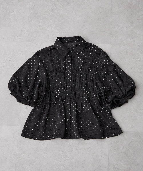 Another Branch olive des olive(アナザーブランチオリーブデオリーブ)の「シャーリングパフスリーブブラウス(シャツ/ブラウス・レディース・ブラウン/オフホワイト/その他1/その他2/その他3/その他4/その他5/その他6・FREE)」の8枚目の写真