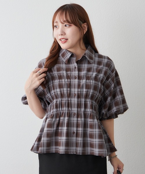 Another Branch olive des olive(アナザーブランチオリーブデオリーブ)の「シャーリングパフスリーブブラウス(シャツ/ブラウス・レディース・ブラウン/オフホワイト/その他1/その他2/その他3/その他4/その他5/その他6・FREE)」の10枚目の写真