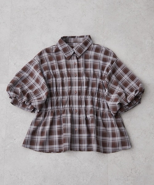 Another Branch olive des olive(アナザーブランチオリーブデオリーブ)の「シャーリングパフスリーブブラウス(シャツ/ブラウス・レディース・ブラウン/オフホワイト/その他1/その他2/その他3/その他4/その他5/その他6・FREE)」の12枚目の写真