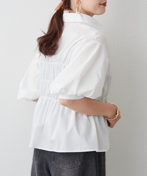 Another Branch olive des olive(アナザーブランチオリーブデオリーブ)の「シャーリングパフスリーブブラウス(シャツ/ブラウス・レディース・ブラウン/オフホワイト/その他1/その他2/その他3/その他4/その他5/その他6・FREE)」の14枚目の写真