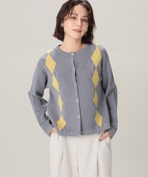 アソート柄クルーカーデ