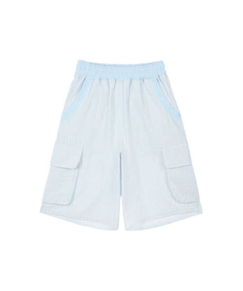 DEINET(ダイニット)の「DEINET STRIPE BERMUDA SWEAT PANTS IN LIGHT BLUE(その他パンツ・レディース・その他・FREE)」の2枚目の写真