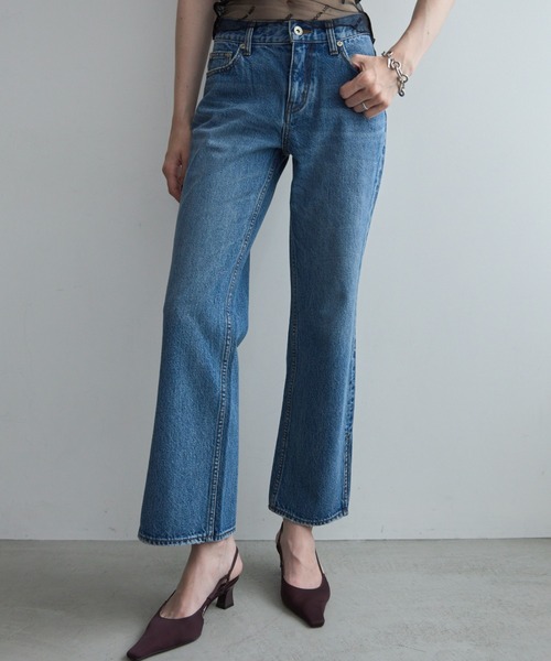 JOSE MOON(ジョゼムーン)の「SLIT LEG DENIM/スリットレッグデニム(デニムパンツ・レディース・ブルー・34/36/38)」の3枚目の写真