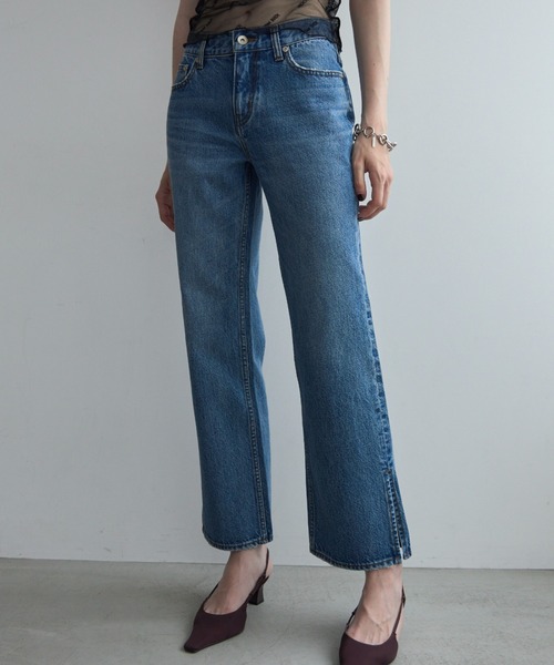 JOSE MOON(ジョゼムーン)の「SLIT LEG DENIM/スリットレッグデニム(デニムパンツ・レディース・ブルー・34/36/38)」の4枚目の写真